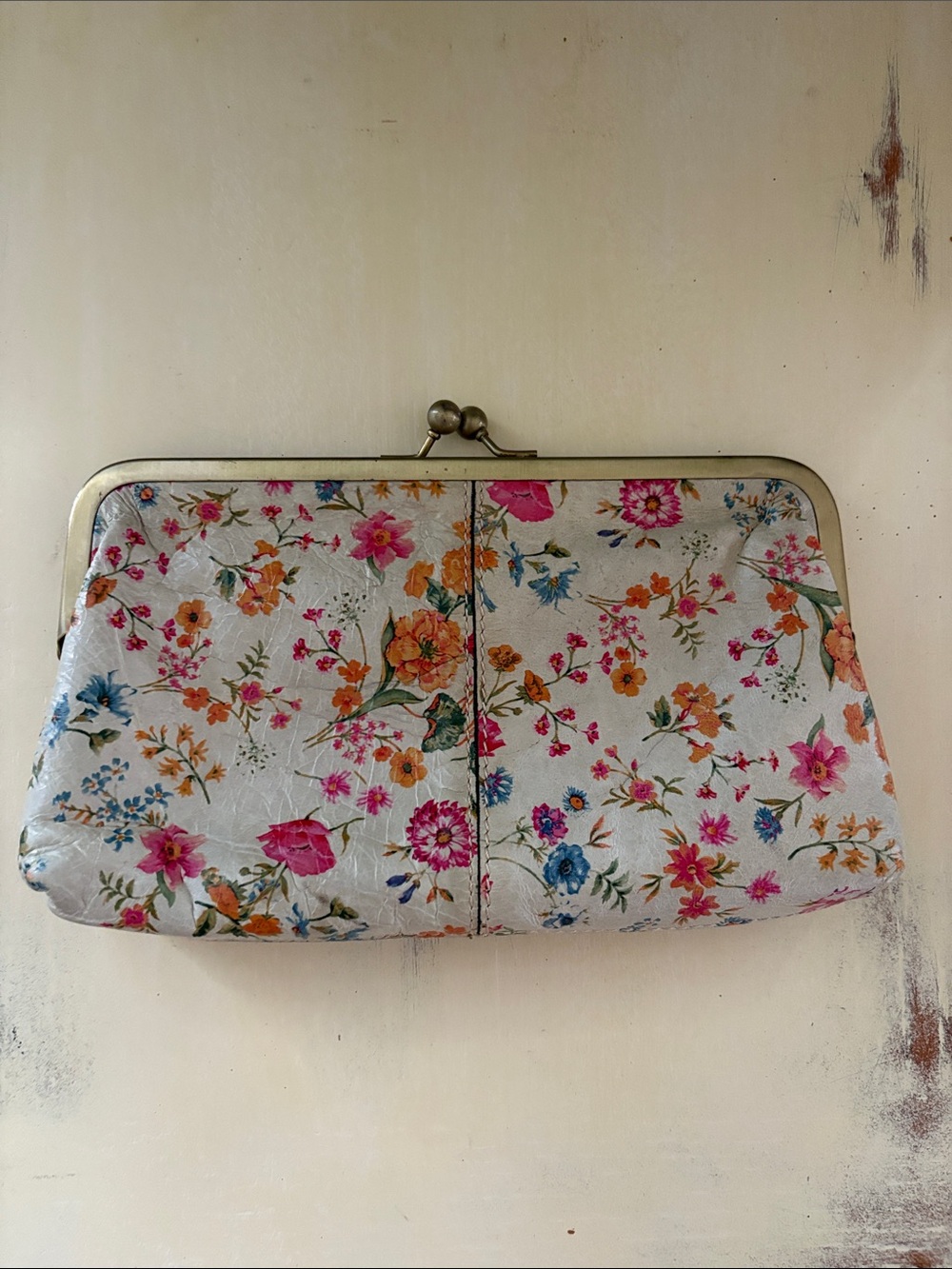 Patricia Nash Vintage Cauchy leather frame wallet wildflower Floral Clutch Bag